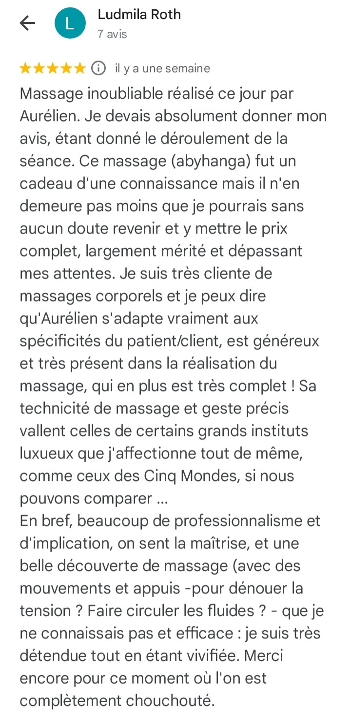 massage inoubliable